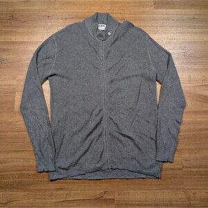 Linksoul Tempus Fugit Full Zip Sweater Mens XL Gray Cotton Cashmere Blend Golf